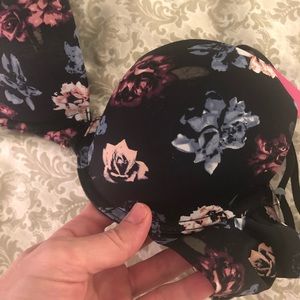 34B floral and black push up bras